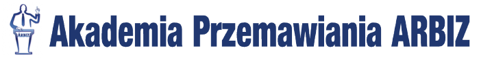 Logo z banerem Akademia Przemawiania ARBIZ